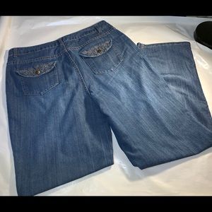 Christopher & Banks Embroidered Pocket Jeans 14